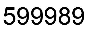 Number 599989 black image