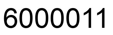 Number 6000011 black image