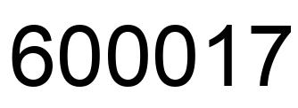 Number 600017 black image