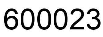 Number 600023 black image
