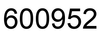 Number 600952 black image