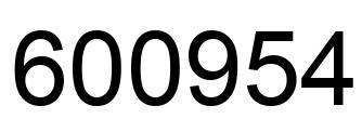 Number 600954 black image