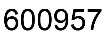 Number 600957 black image