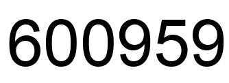 Number 600959 black image