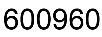 Number 600960 black image