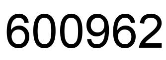 Number 600962 black image