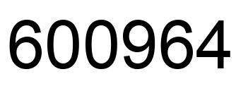 Number 600964 black image
