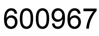 Number 600967 black image