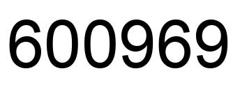 Number 600969 black image