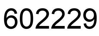 Number 602229 black image