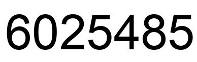 Número 6025485 imagen negro