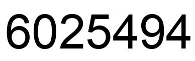 Number 6025494 black image