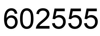 Number 602555 black image