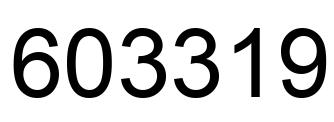 Number 603319 black image
