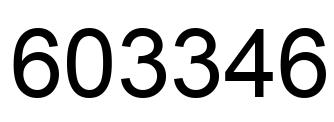 Number 603346 black image