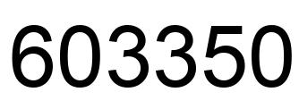 Number 603350 black image