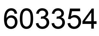 Number 603354 black image