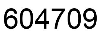 Number 604709 black image