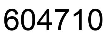 Number 604710 black image