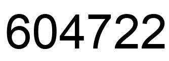 Number 604722 black image