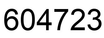 Number 604723 black image
