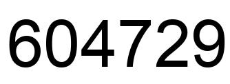 Number 604729 black image