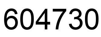 Number 604730 black image