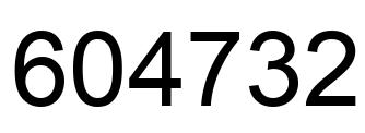 Number 604732 black image