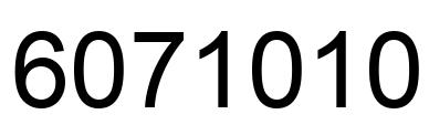 Number 6071010 black image