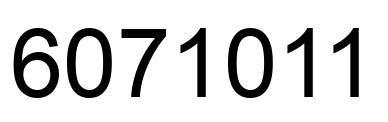 Number 6071011 black image