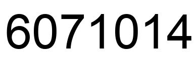 Number 6071014 black image