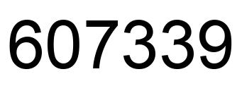 Number 607339 black image