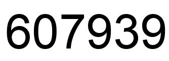 Número 607939 imagen negro
