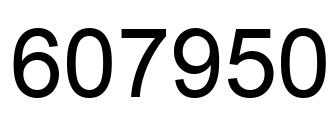 Number 607950 black image