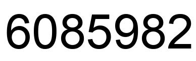 Number 6085982 black image