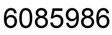 Number 6085986 black image