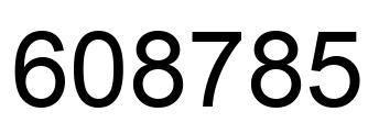 Number 608785 black image