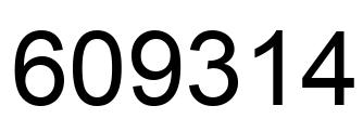 Number 609314 black image
