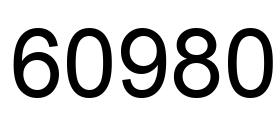 Number 60980 black image