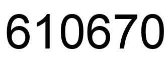 Number 610670 black image