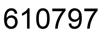 Number 610797 black image