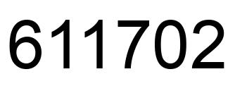 Number 611702 black image