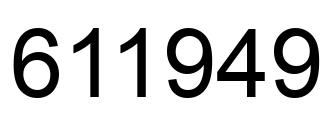 Number 611949 black image