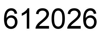 Number 612026 black image