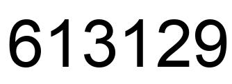 Number 613129 black image