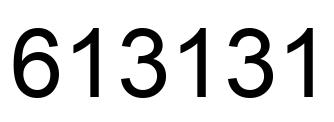 Number 613131 black image