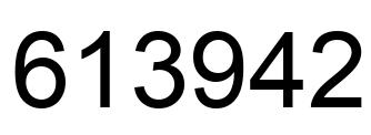 Number 613942 black image