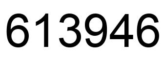 Number 613946 black image