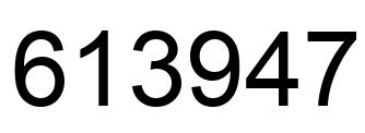 Number 613947 black image