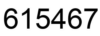 Number 615467 black image